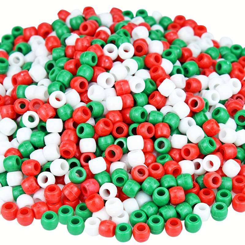 Christmas Pony Beads Assorted Opaque Round Plastic Beads For - Temu